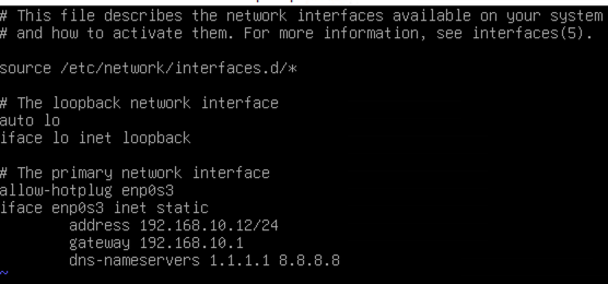 Debian IP Statique