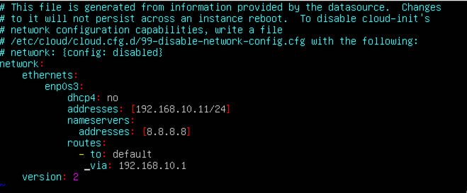 image config IP statique
